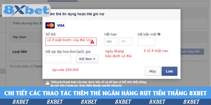 Chi tiết các thao tác thêm thẻ ngân hàng rút tiền thắng KU88